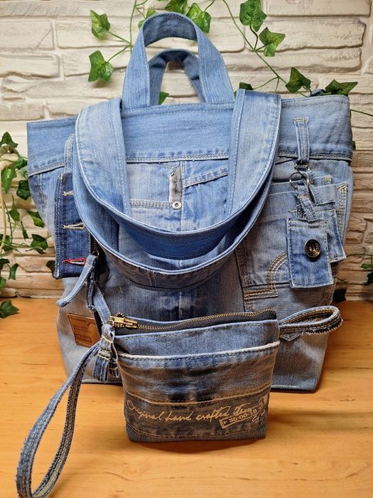 Jeansowa szopperka - rękodzieło