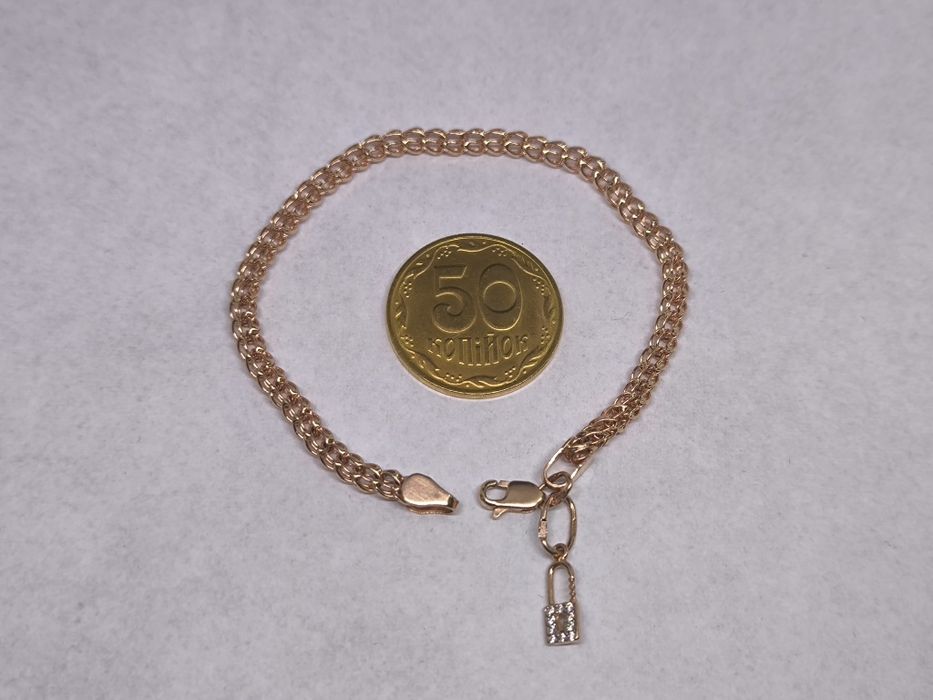 Браслет золотой с подвеской 17см (5.23гр)