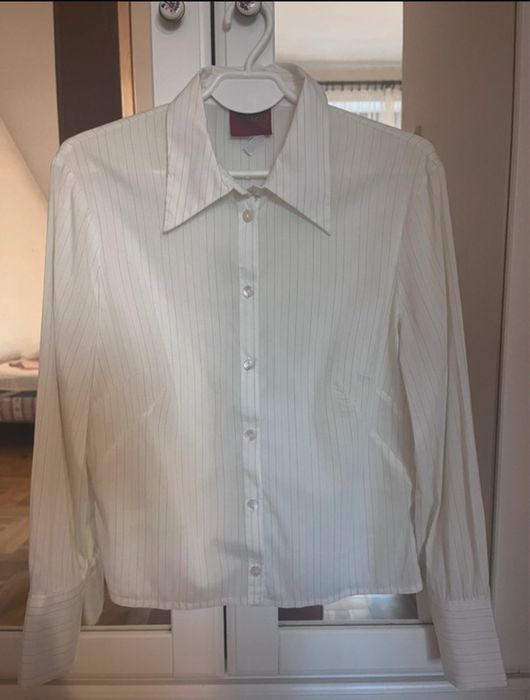 Kenzo Jungle koszula damska biała paski prążki klasyczna prosta loose