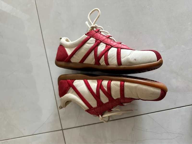 Buty vtg y2k Diesel Cielo Shoes Leather Suede Sneakers Beige Red 39