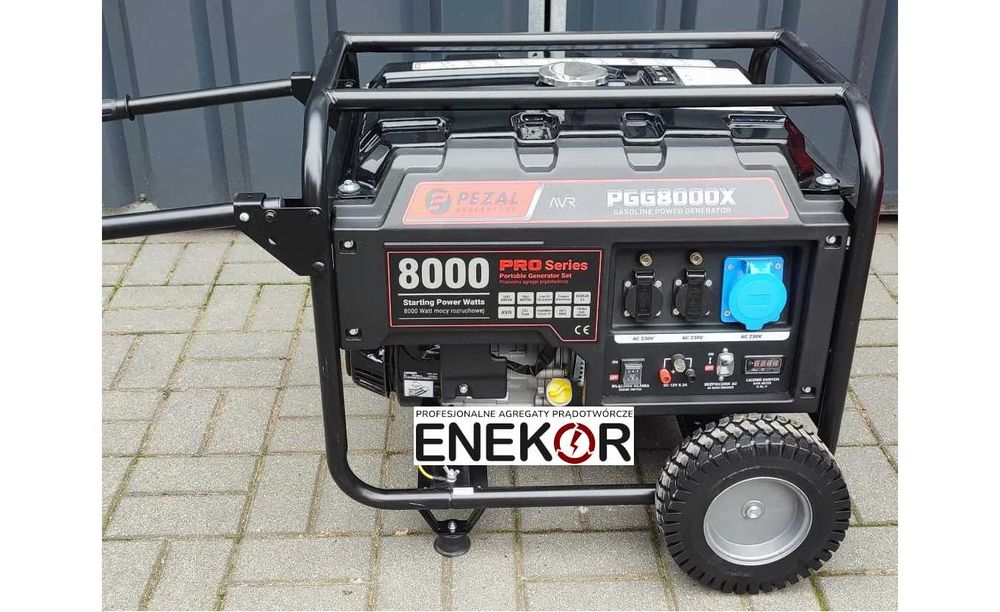 Agregat prądotwórczy 6,5 kW PGG8000X AVR, Benzynowy, 32A
