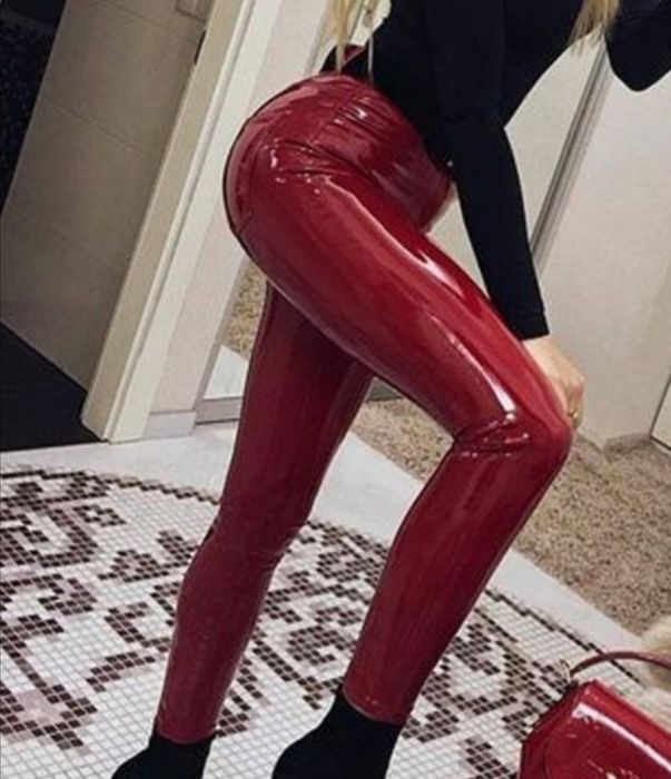 Leginsy latex wiśnia  wysyłka gratis