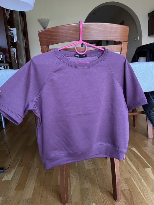 Fioletowa bluza z krótkim rękawem Sinsay nowa