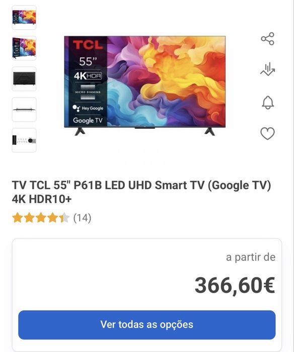 TV TCL 55” LED UHD 4K Smart TV