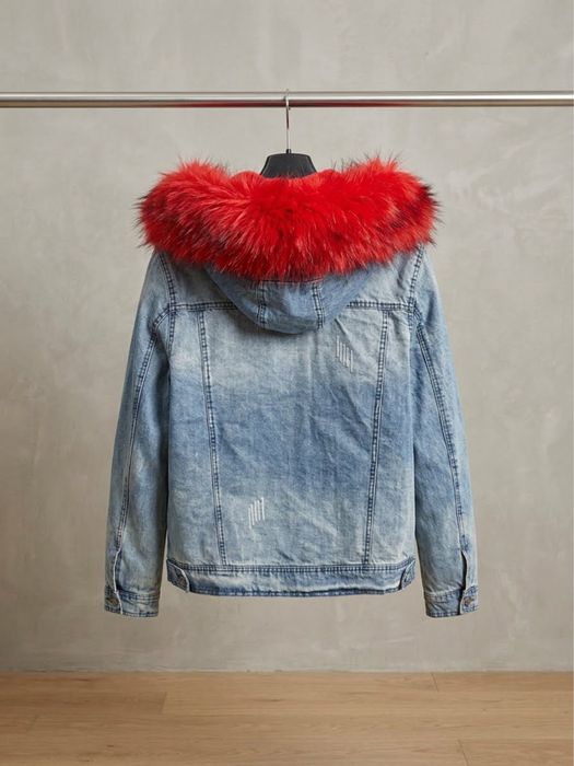 Kurtka z futerkiem jeans