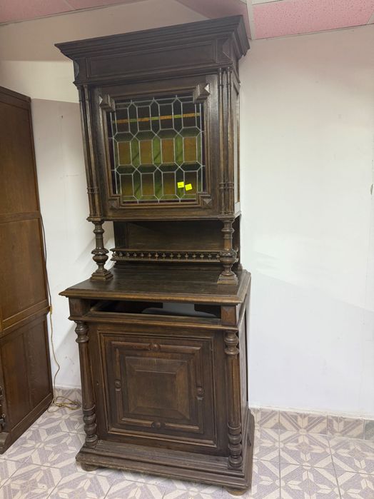 Stylowy kredens z witrażem ANTYK witryna DOWÓZ DO DOMU