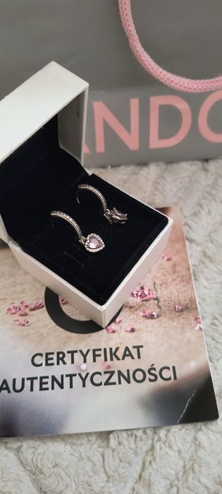 Kolczyki pandora serduszka wiszące
