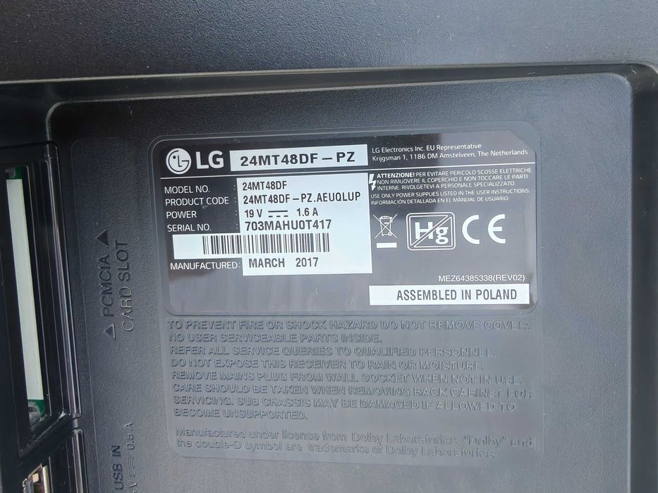 TV LG 60cm 24 inches 24MT48DF