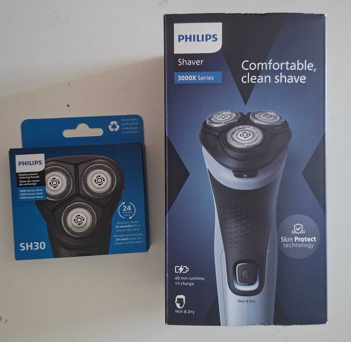 Maquina de barbear Philips serie 3000X + KIT laminas novas selado