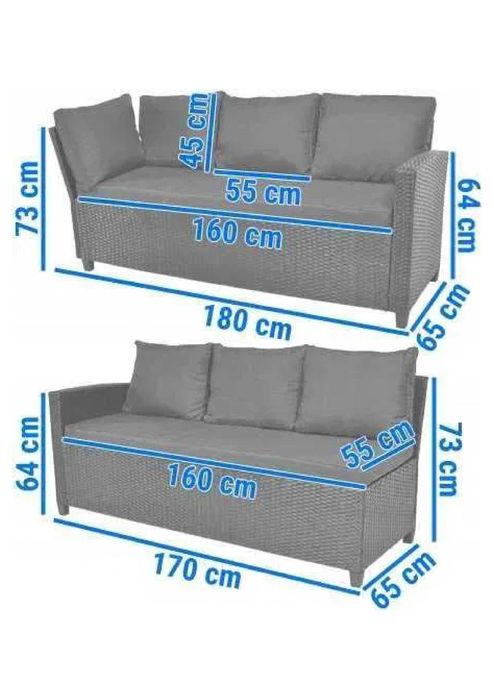 Zestaw Mebli Ogrodowych Komplet Na Taras Narożnik Technorattan + Stół