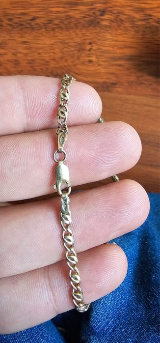 Złoty łańcuszek z zawieszką 585 14k idealnym stanie komplet 7.49gram