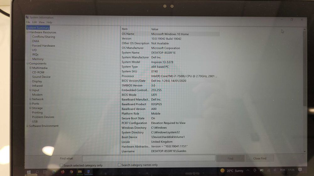 Portátil DELL 13" I7 RAM 16GB 256SSD Ecrã Táctil 180º