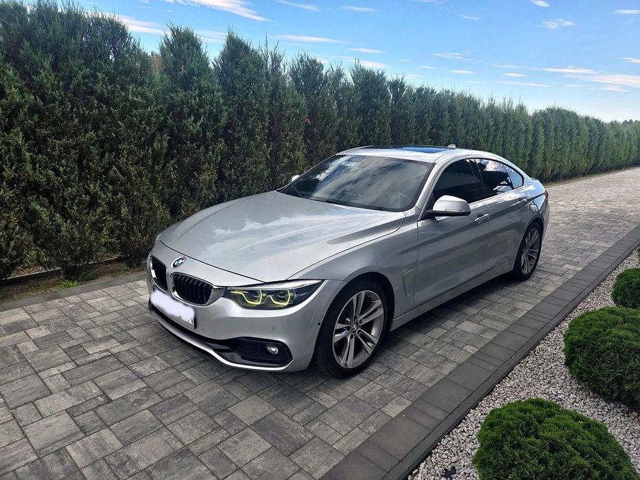 BMW Seria 4 430i, 2019r, pełne ASO, hedup, Harman, czarna podsufitka