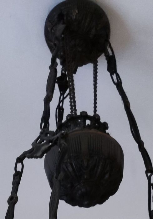 Candeeiro em estanho p/ tecto ,- para sala c,/ 6 lampadas -