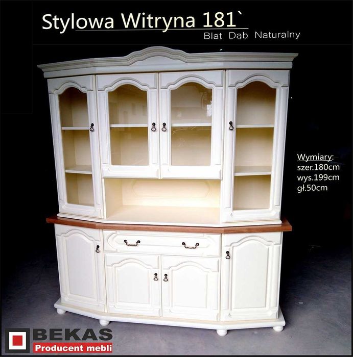 Stylowy Barek Witryna 181 do Salonu Kuchni Bekas Meble Producent