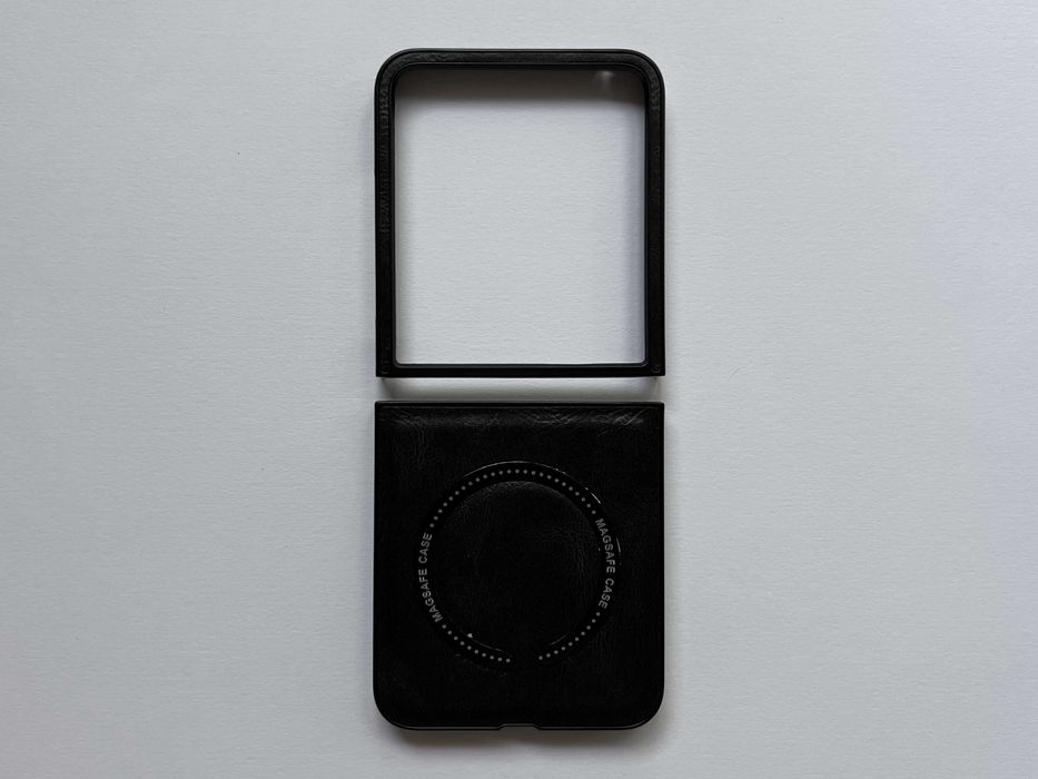 Motorola Razr 50 Ultra чохол LEATHER MAGNETIC чорний шкіряний