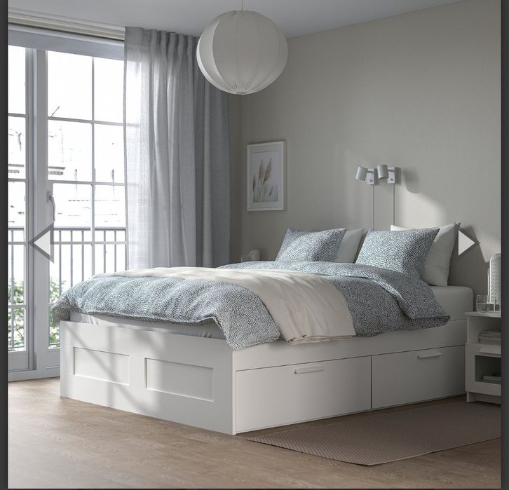 Абсолютно НОВЕ ліжко IKEA BRIMNES 140x200 | Упаковка | З шухлядами