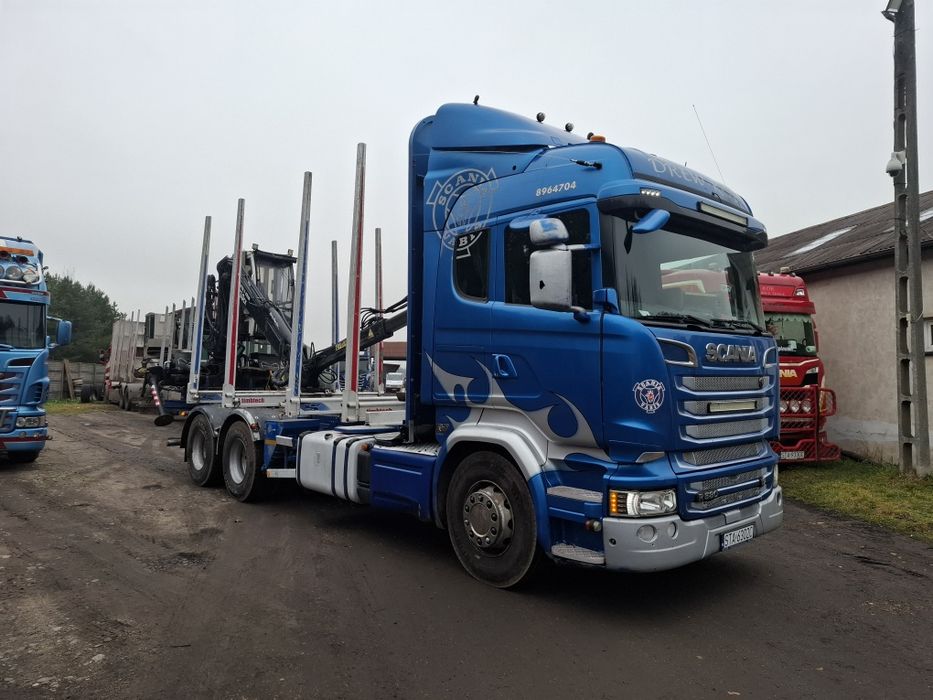Scania R580 V8 do drewna do lasu dźwig vkran kłonice