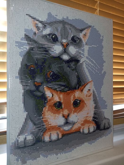 Картина " Милі мордочки" ( алмазна мозаїка)