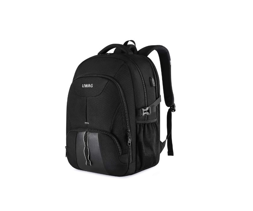 Mochila Grande Impermeável LIWAG portátil 17" USB Anti-Roubo 50L !