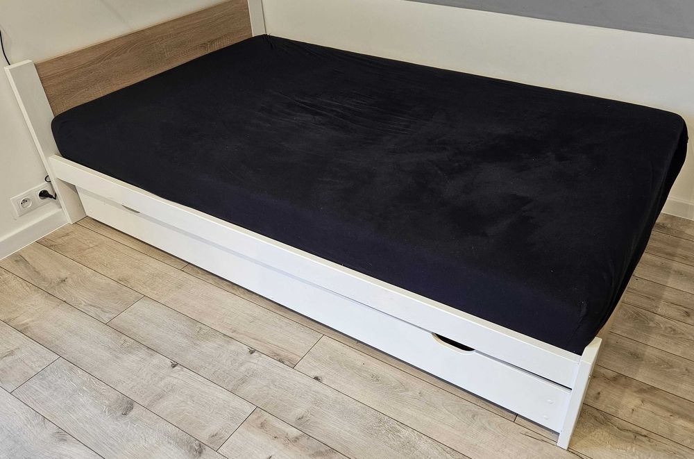 łóżko 120x200 z materacem stelażem i szufladą