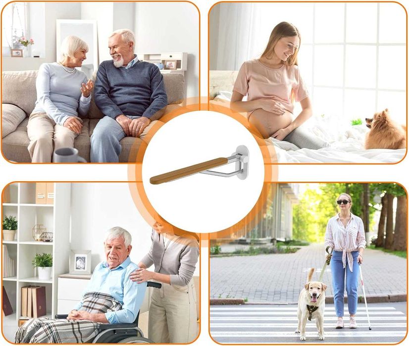 Uchwyt Podporowy Do Toalety Składany Łazienkowy Dla Niepełnosprawnych