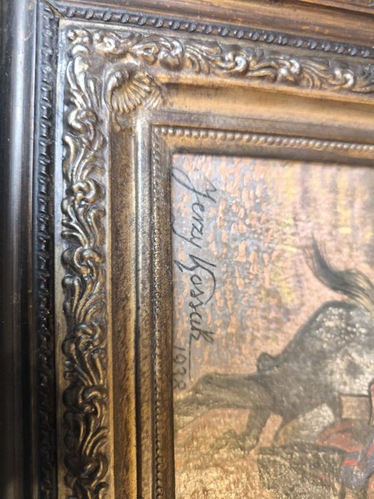 Stary obraz olejny na płótnie sygnowany Jerzy Kossak