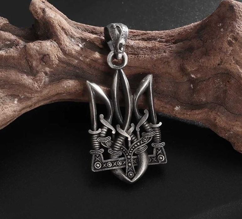 Кулон трезуб на ланцюжку Герб України