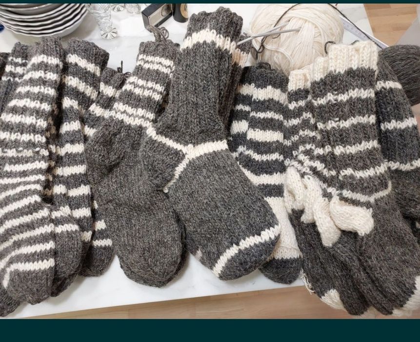 Wełniane skarpety ręczna robota babci Stasi