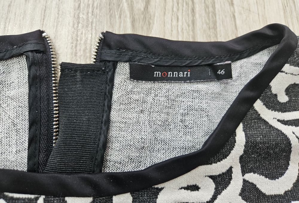 Czarno Biała bluzka grubsza Monnari l-xl 46 bawełna