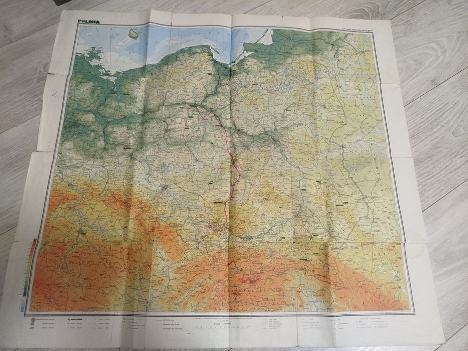 Mapa - atlas geograficzny Polska wyd. 1962 r