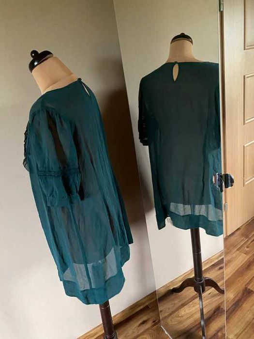 bluzka mgielka tunika sukienka   butelkowa 48 50 xxxl +size żabot