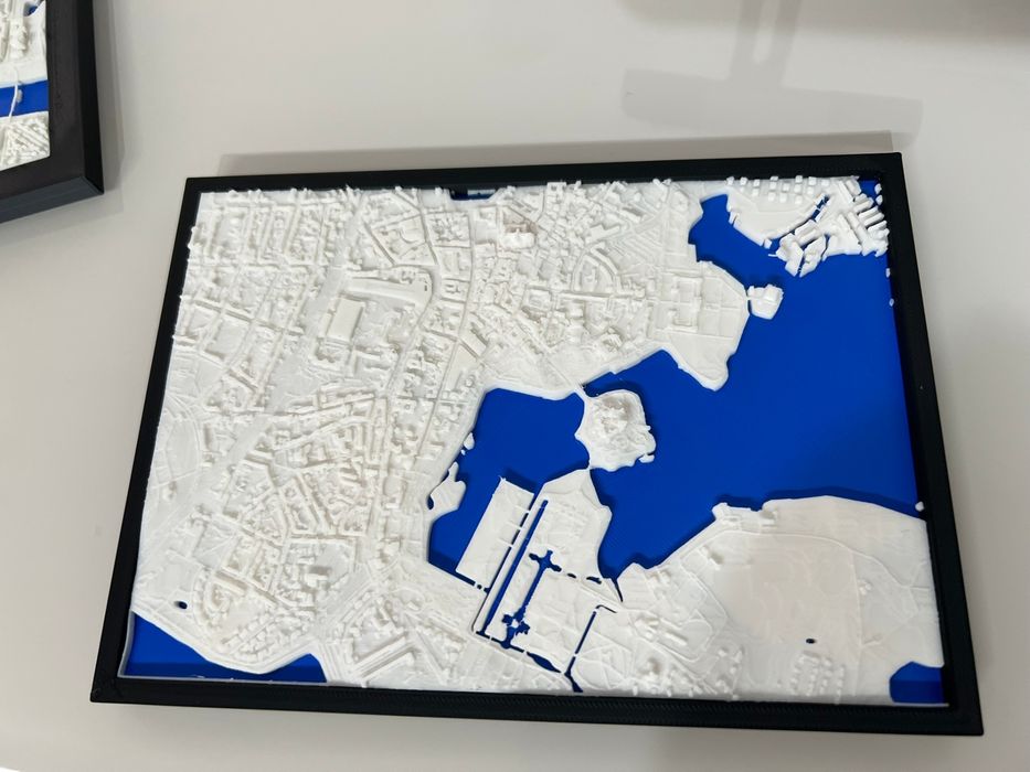 Mapa 3D com relevo Brémem na Alemanha