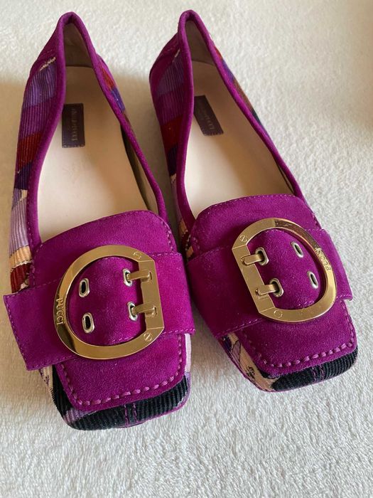 Vintage Emilio Pucci Firenze 35 sztruks zamsz skóra naturalna