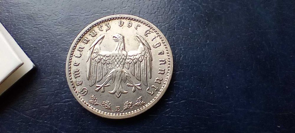 Stare monety Medal 1 marka 1939 E Niemcy piękna