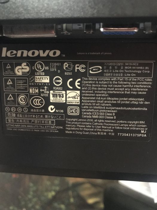 Монитор Lenovo 19 дюймов