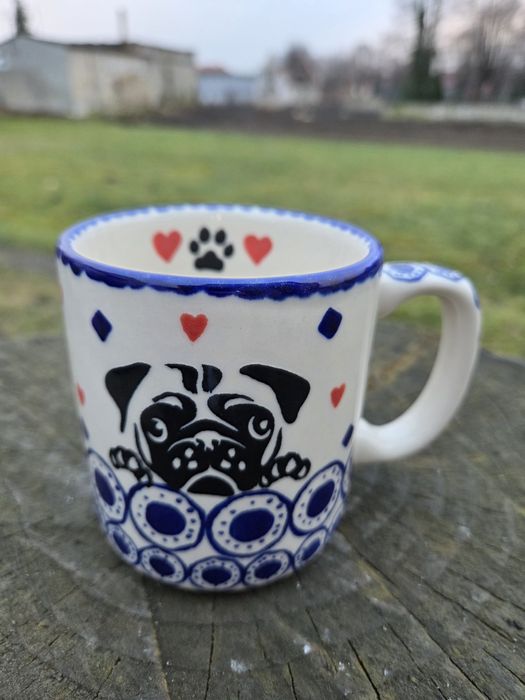 Kubek Ceramika Bolesławiec Mops Kubas