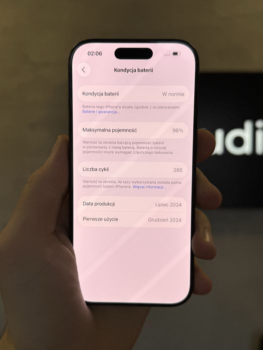 RATY 0% iPhone 16 Pro 256GB BATERIA 96% GWARANCJA 12 miesiecy!!!