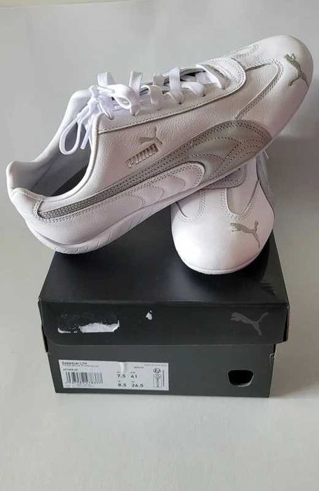 Puma SpeedCat Leather Tamanho 41 Novas Brancas e Prata