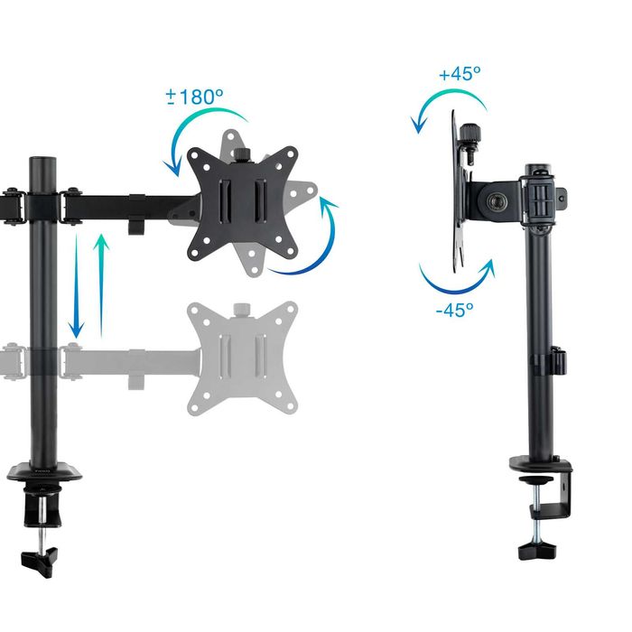 Dual Monitor Desk Mount for 17" to 27" Monitors, Max. 8 kg/Monitor, Brand New64584345824641121