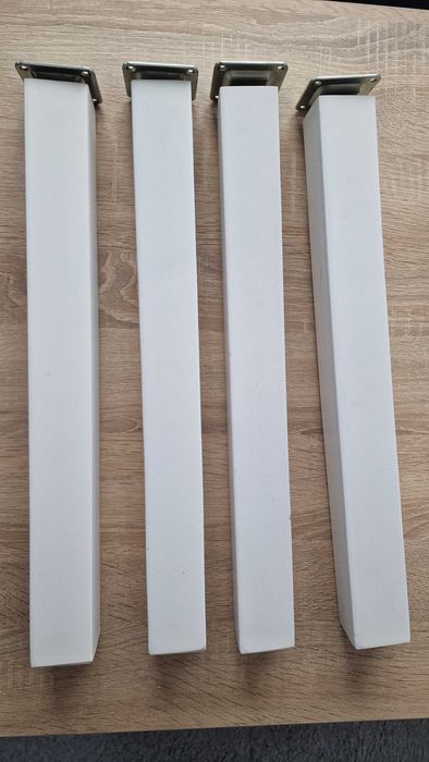 Nogi drewniane białe do stolika 45cm 45x45mm