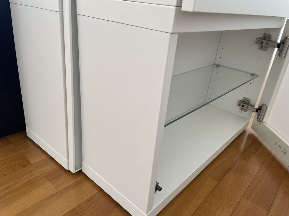 Armario parede Ikea Besta + Glassvik Branco x2