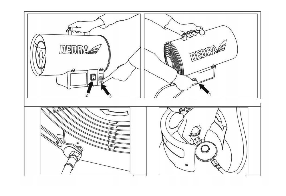 Гармата теплова 15 кВт газовий обігрівач Dedra обогреватель для склада