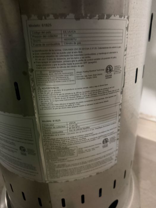 aquecedor de exterior  com bilha Prio