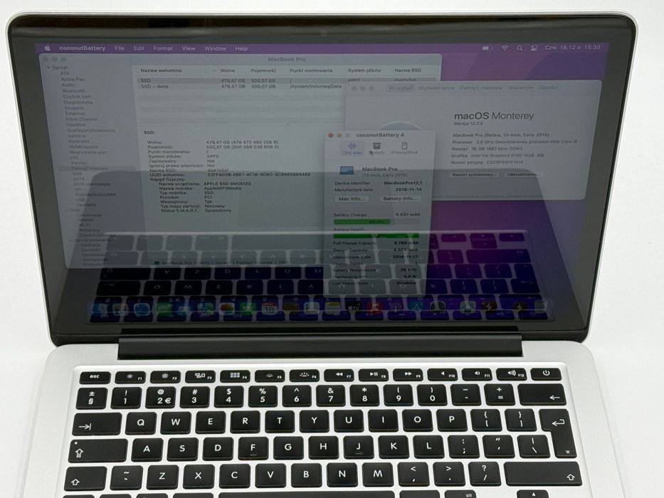 Laptop Apple Macbook Pro 13 2015 i5 16GB 512GB A1502