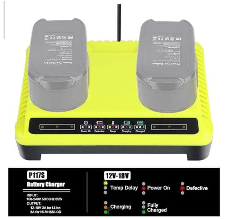 Зарядное устройство Ryobi 18 В,P117 Dual 18 В