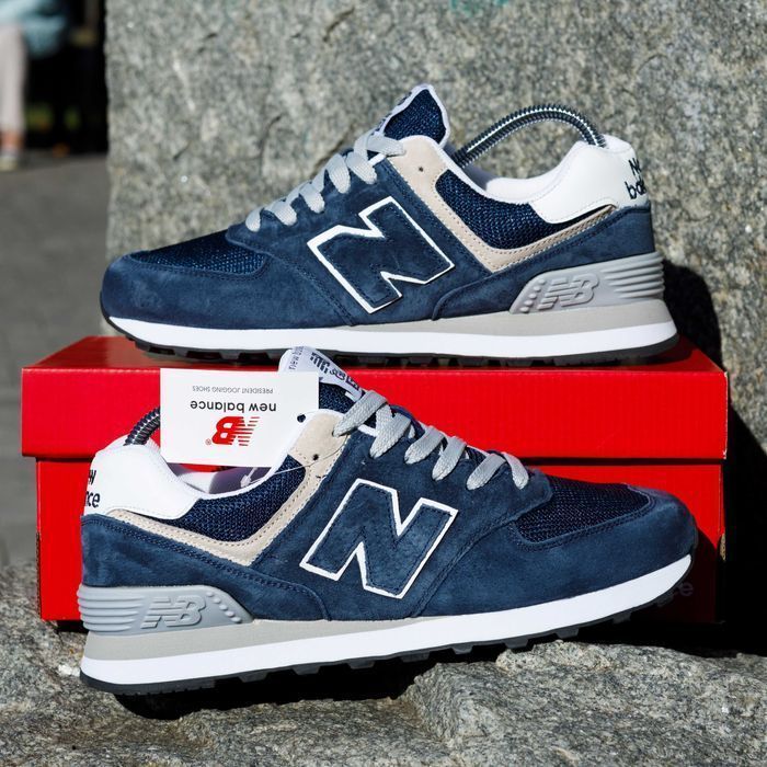(1924) Кросівки New Balance 574 сині (36-41) NB nb нб ню беленс
