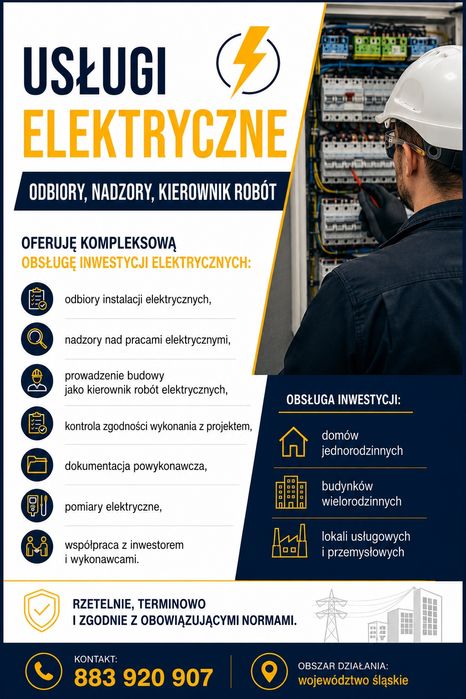 Kierownik robót elektrycznych, nadzory, odbiory
