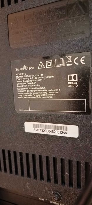 Smart TV 43'' Smart Tech 4K - Avariada