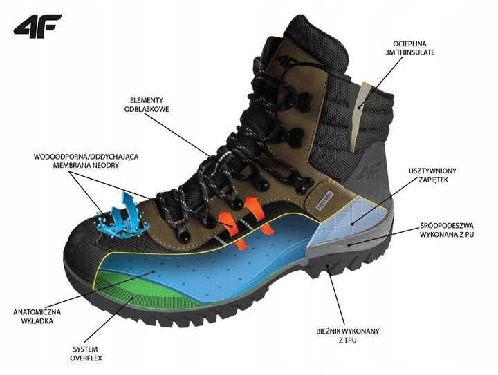 Buty męskie trekkingowe zimowe 4F OBMH260 # 44